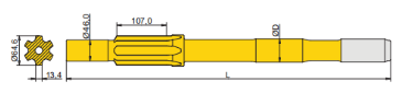 High Performance T45 Thread Alloy Steel Wear Resistant Shank Adapter For Ingersoll Rand Rock Drills