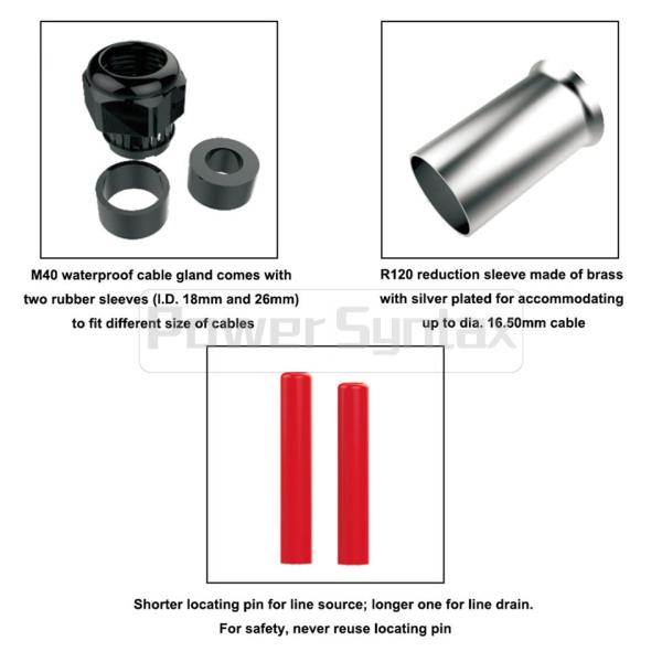 PSM Typ High Current Power Connectors Female Sockets PowerSyntax Panel Drain Full Set 5 X 400A