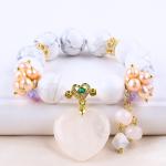 Handmade Gemstone Beaded Bracelet Natural White Turquoise Stone Bracelet
