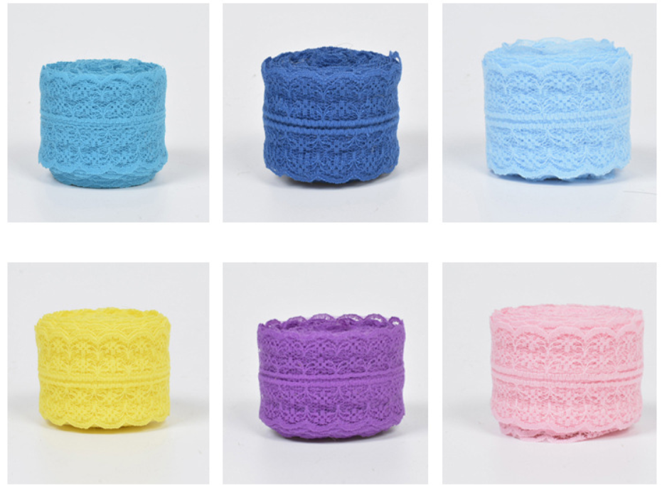 Design Colorful Lace Rice Shape Ribbon Roll for Dry Clothing Garment Decoration Accessories Ramadan Graduation School Gift Packaging