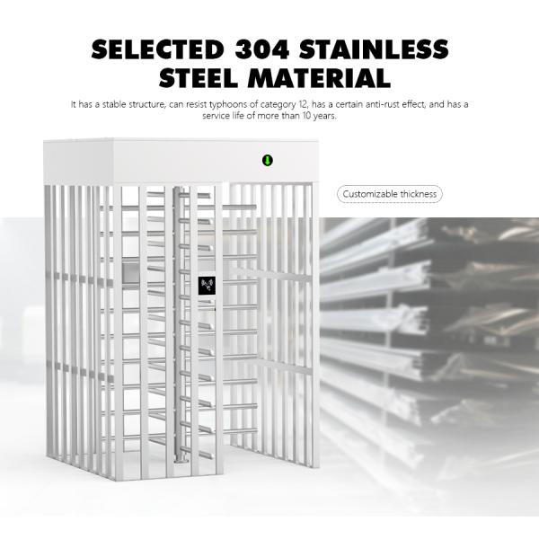 Full Height Construction Site Turnstiles Bidirectional RFID Card Rotating Entrance Gate