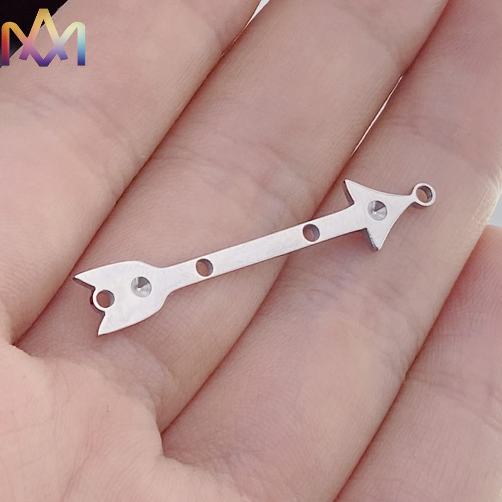 38x8MM SS Sideways Arrow Pendant Custom Engraving Charms