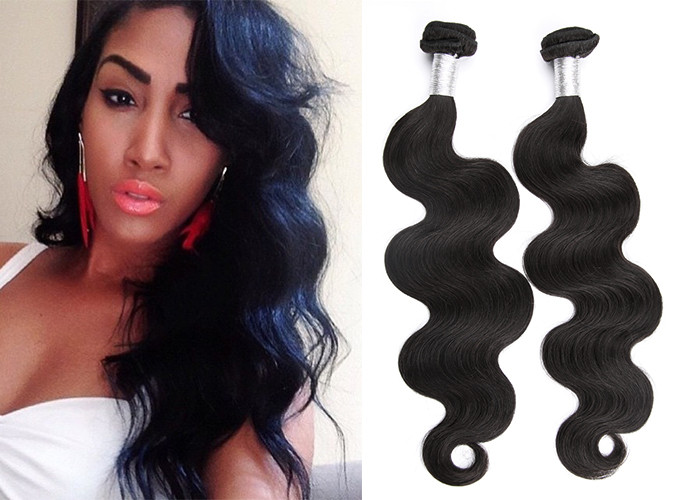 Peruvian Body Wavy Remy Virgin Human Hair Extensions For Women , 24 Inch