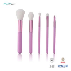 Wholesale OEM ODM 5pce Makeup Brush Travel Set With Purple Short Plastic Handle from china suppliers