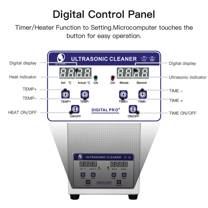 Skymen 2l 40khz 80w benchtop ultrasonic cleaner with digital timer & heater