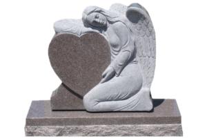 Wholesale Granite carved angel statue heart shaped tombstones from china suppliers