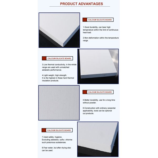 Thermal Insulation 1100C 1000C Calcium Silicate Board Panels For Industrial Ceilings Partitions