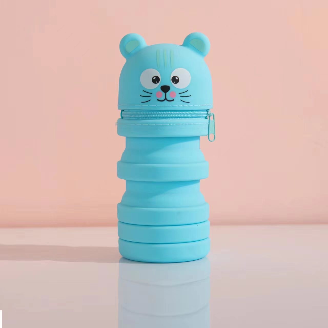 Silicone Retractable Pencil Case Cartoon Kawaii Expandable Stand School Stationery Box School Supplies Christmas Gifts