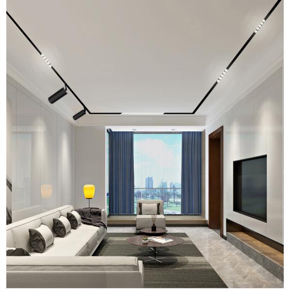 Black 48v 20mm 35mm Surface Mounted Track Lighting Fast Heat Dissipation