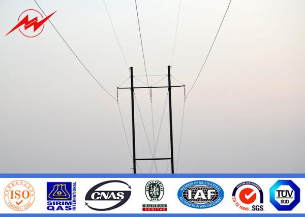 Double Arms Tapered Electrical Power Pole With Accessories 69 Kv Polygonal