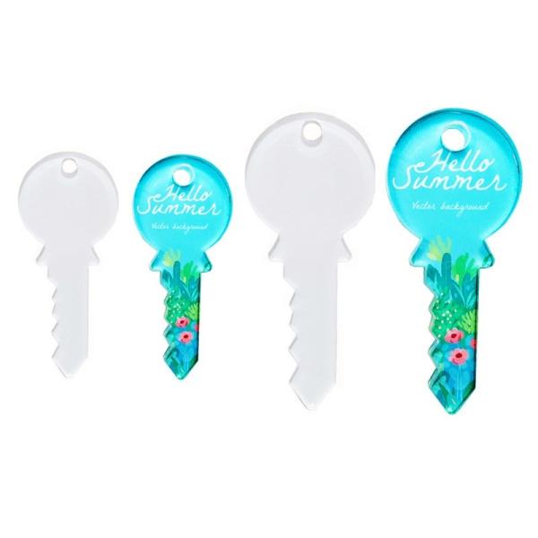 Sublimation Blank Key Shape Acrylic Keychain For Sublimation Heat Transfer