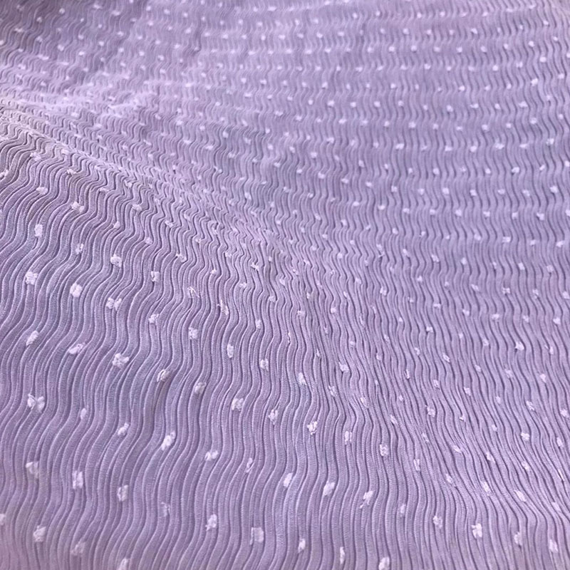 Multi Color Stripe Crepe Jacquard Fabric 150-280gsm Polyester Apparel Fabric