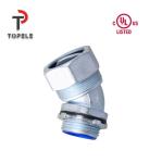 Zinc Liquid Tight Flexible Conduit Fittings Connector 45 Degree Angle NPT UL