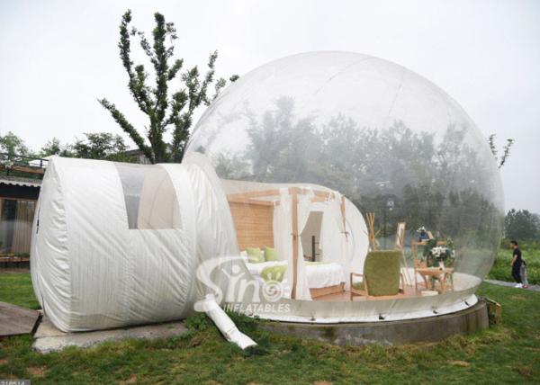 Outdoor Clear Top Resort Inflatable Lodge Bubble Hotel With Framed Small Dome N
