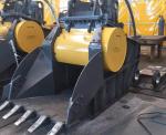 yellow High Output excavator crushing bucket Crushed Stone Bucket