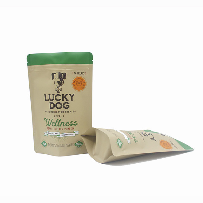 Custom High Quality Kraft Paper Zipper Pouch For Dog Food Big Packaging Plastic Bags For Pet