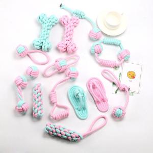 Wholesale Dog Toys Fashionable Interactive Pink TPR Rope Interactive Chew Cleaning Tooth from china suppliers