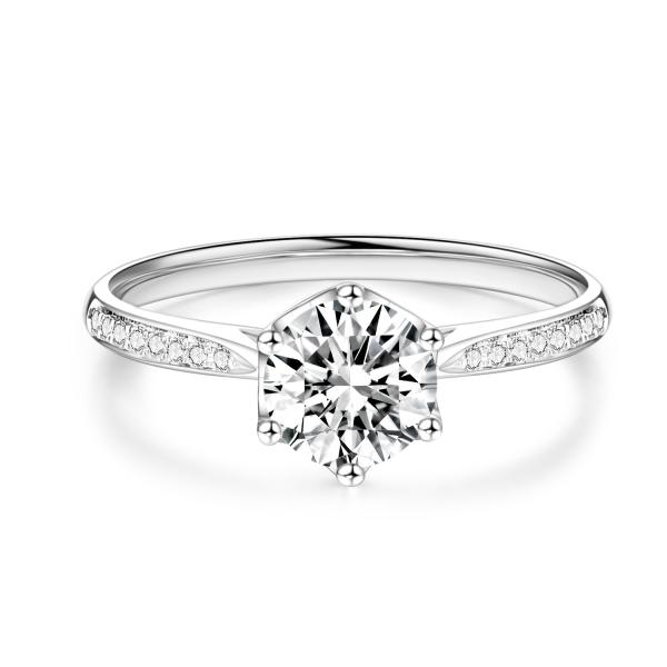 Hot Sale Lab Grown Diamond Ring 18K White Gold for Gifts and Parties Beautiful