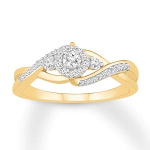 Wholesale Diamond Ring 1/4 ct tw Round 9K Yellow Gold Wedding Ring from china suppliers