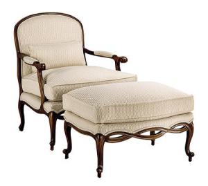 Wholesale Soild Wood Leg Upholstered Chair And Ottoman / Living Room Lounge Ottoman Chair from china suppliers