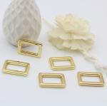21 MM shiny gold metal bag adjustable square ring buckle for handbag strap