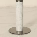 Satin Finish Natural Marble Top Stainless Steel End Table Metal