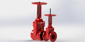 Wholesale Red Ductile Iron Flanged Gate Valve For Fire Fighting System Epoxy Resin Powder Coated from china suppliers