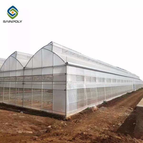 Gutter Height 2-6m Gothic Arch Greenhouse , Shade Net Greenhouse For Ecological