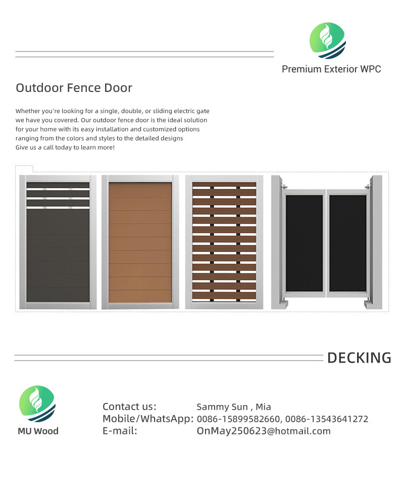 Modern WPC Gate Panel Rotproof WPC PVC Sheet Weather Resistant