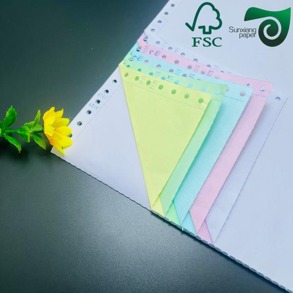FSC Certified 55gsm 60gsm Blank Carbonless Paper Yellow Blue Letter Size Ideal For Receipt Printing
