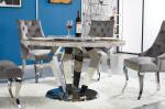 Marble Top Luxury Modern Dining Tables Stainless Steel Dinner Table