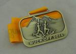 3D Die Casting Running Ribbon Medals For 2014 Muck Off And Antique Brass Plating