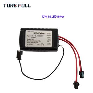 Wholesale Plastic Cover LED Fan Driver , 12W 12V 1A Led Driver 47-63HZ Output Frequency from china suppliers