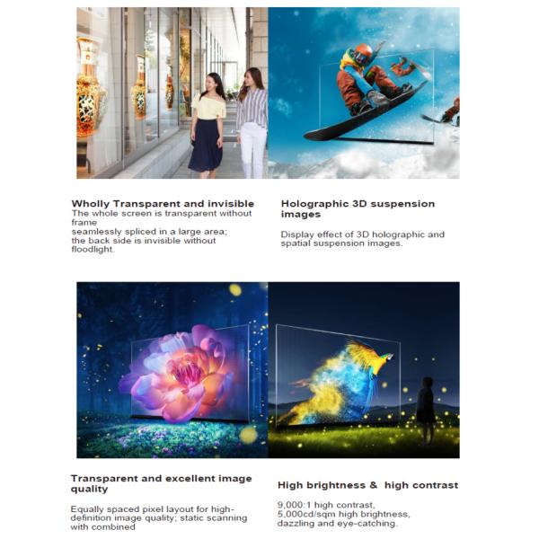 1.8mm Thickness Holographic Invisible Screen Mural Series Transparent 3d Holographic Screen