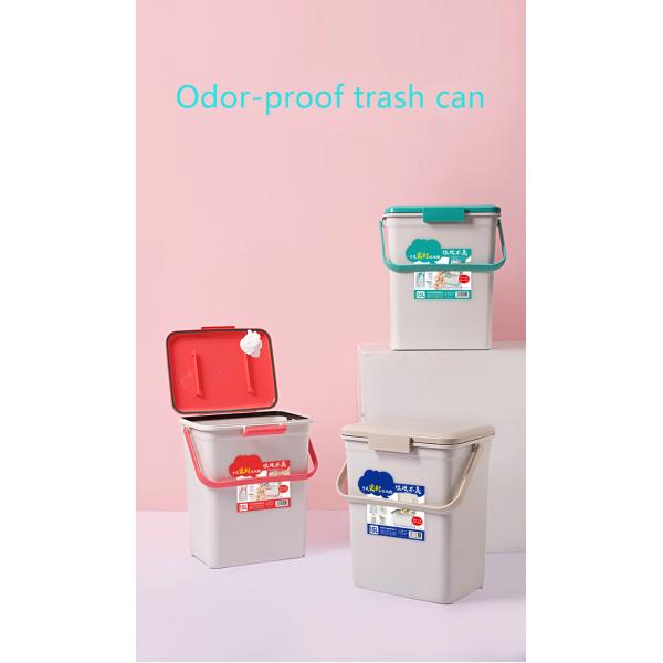 Sealed Garbage Can Rectangular Bathroom Lock Garbage Can Deodorant Moisture-proof Baby Diaper Storage Bucket with Handle