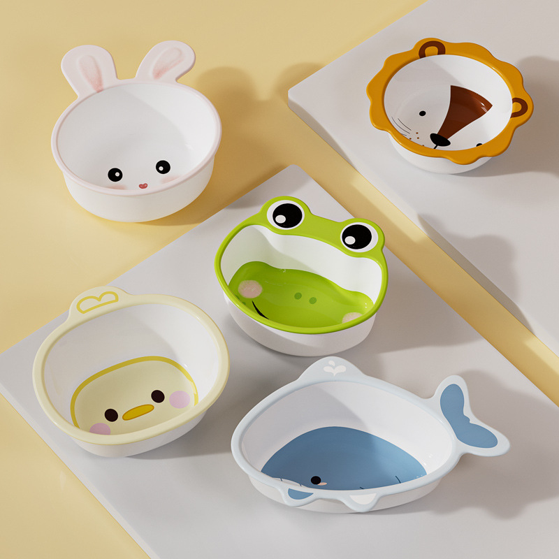Custom Logo Miamine Kids Dinnerware Set with Compartmentalized Plate Bowl and Cutlery