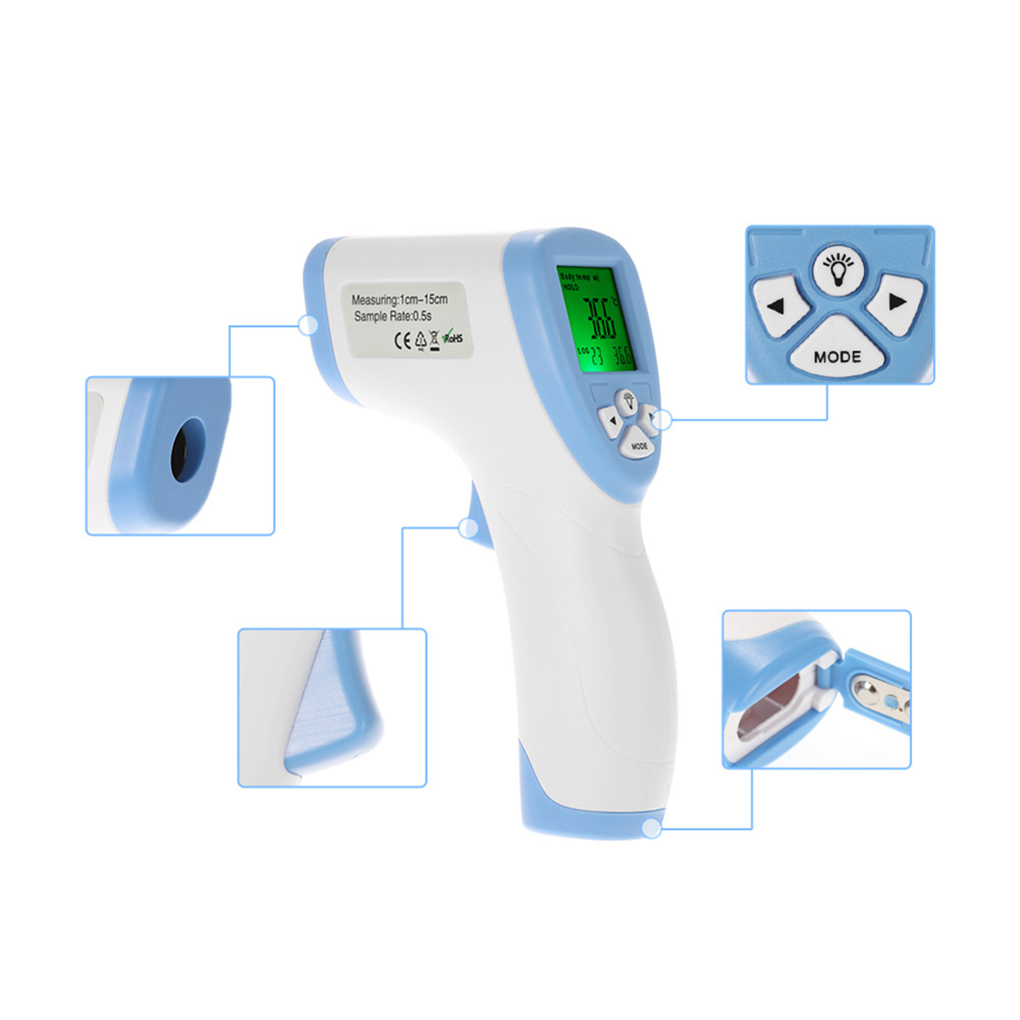ABS Plastic Material Touchless Forehead Thermometer Daily Usage With Fever Alarm
