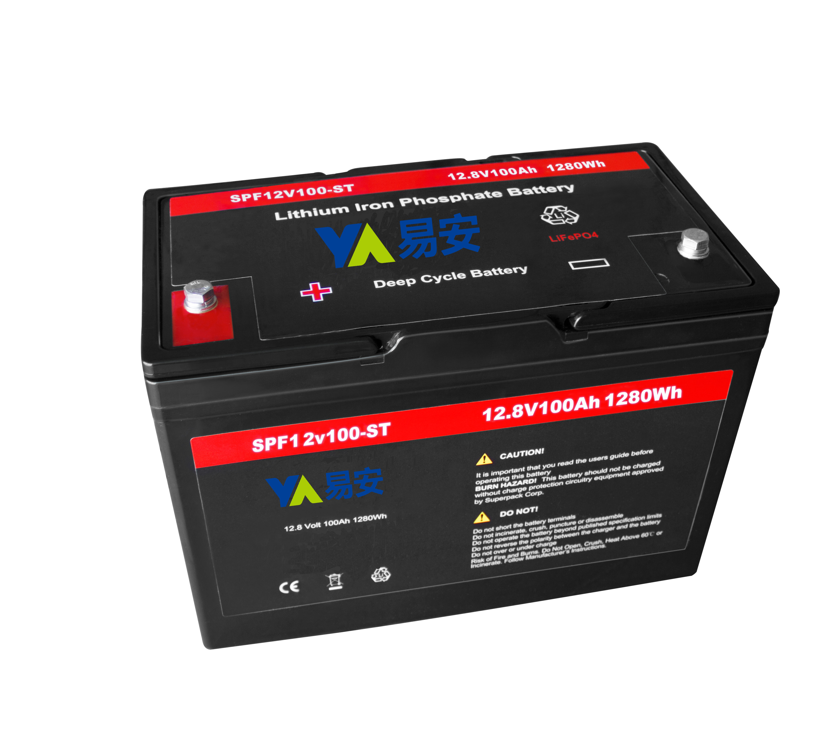 12.8V LiFePO4 Lithium Iron Phosphate Battery Pack 12V 100Ah For Solar System
