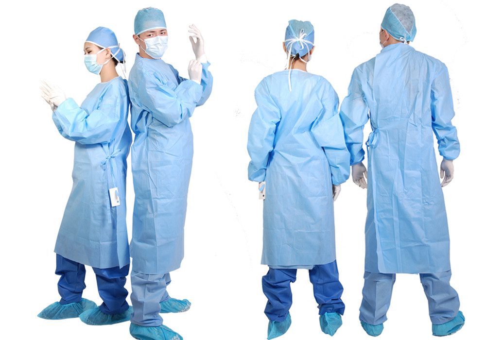 Sterile Disposable Protective Gown Anti Wrinkle Customized Logo