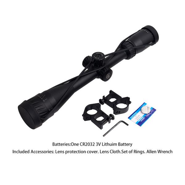 Tactical Hunting 4-14x40 AOE Scope With Red / Green / Blue Illuminated Mil - Dot Reticle 1/8 MOA