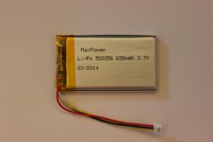 Wholesale Military Vessel GPS 503356 650 mAh 3.7V li-ion rechargeable battery from china suppliers