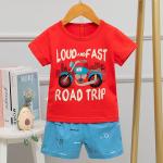 Round Neck 24 Month Short Sleeve Pajama Set 90cm Height 54cm Bust