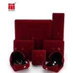 Wedding Velvet Double Ring Box , 4.7X 4.5X 4.5CM Ring Presentation Box
