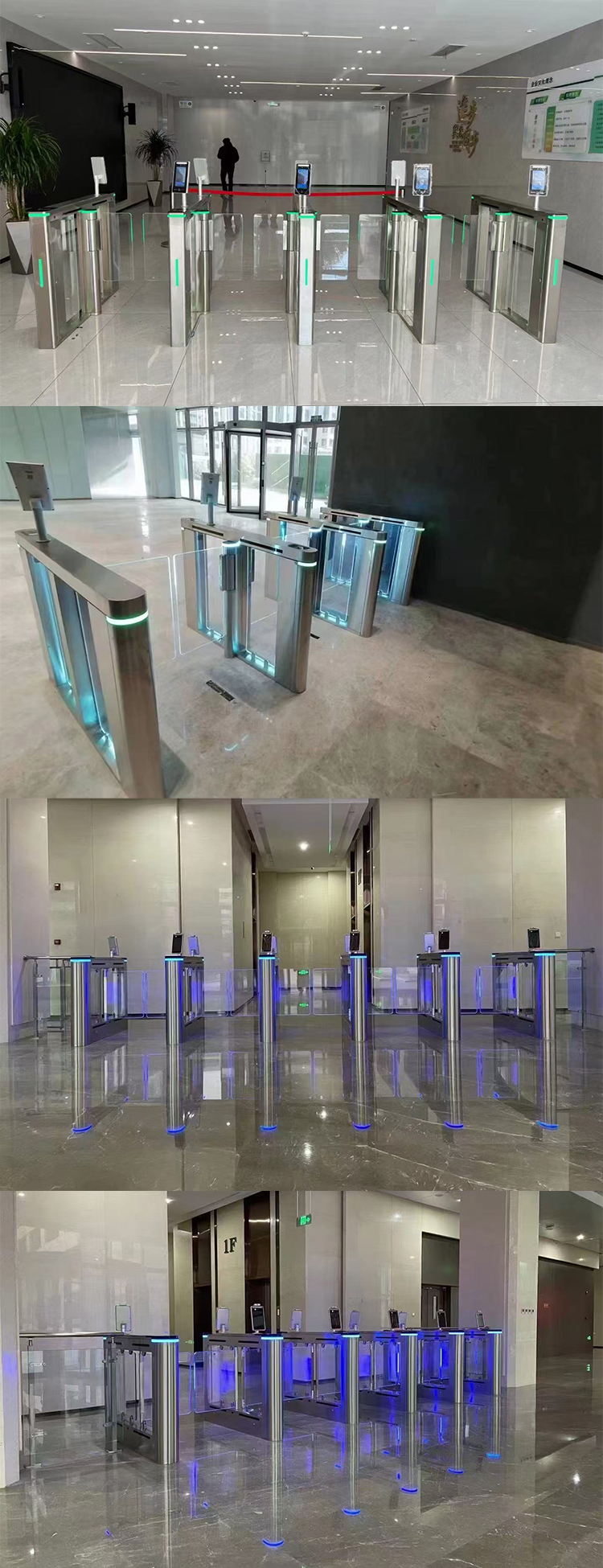 Automatic Revolving Pedestrian Access Security Gate Electric Vertical Swing Flap Barrier Turnstile