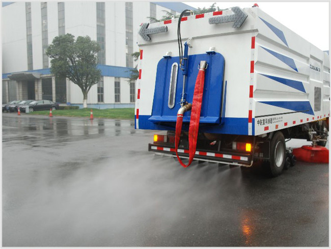 china 10 tons garbage street sweep cleaning truck with high pressure washing system