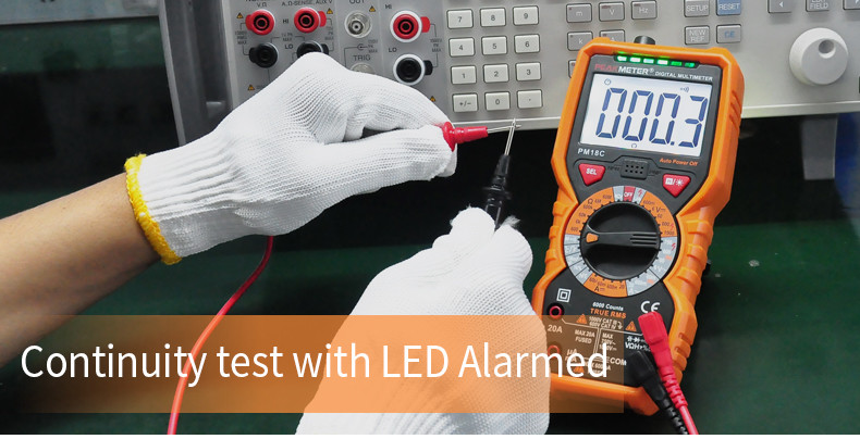 True RMS Handheld Digital Multimeter AC / DC Voltage Resistance Measurement