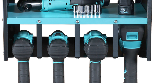 Cordless Drill Tool Holder Wall Mounted Pegboard Storage Rack for Workshop Garage