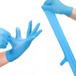 Hospital Disposable Exam Gloves Color Blue Nitrile Gloves Three Sizes