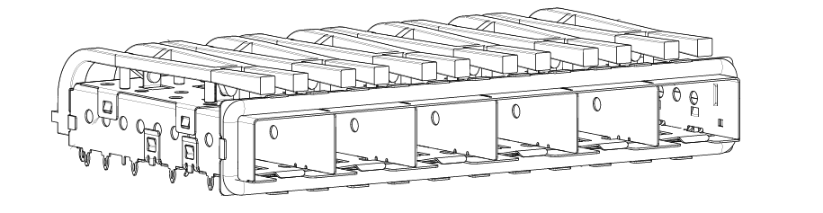 2007401-1 1x6 SFP+ Transceivers Cage