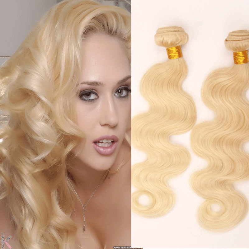 Body Wave virgin brazilian hair weft brazilian weave hair blonde 613 platinum blonde